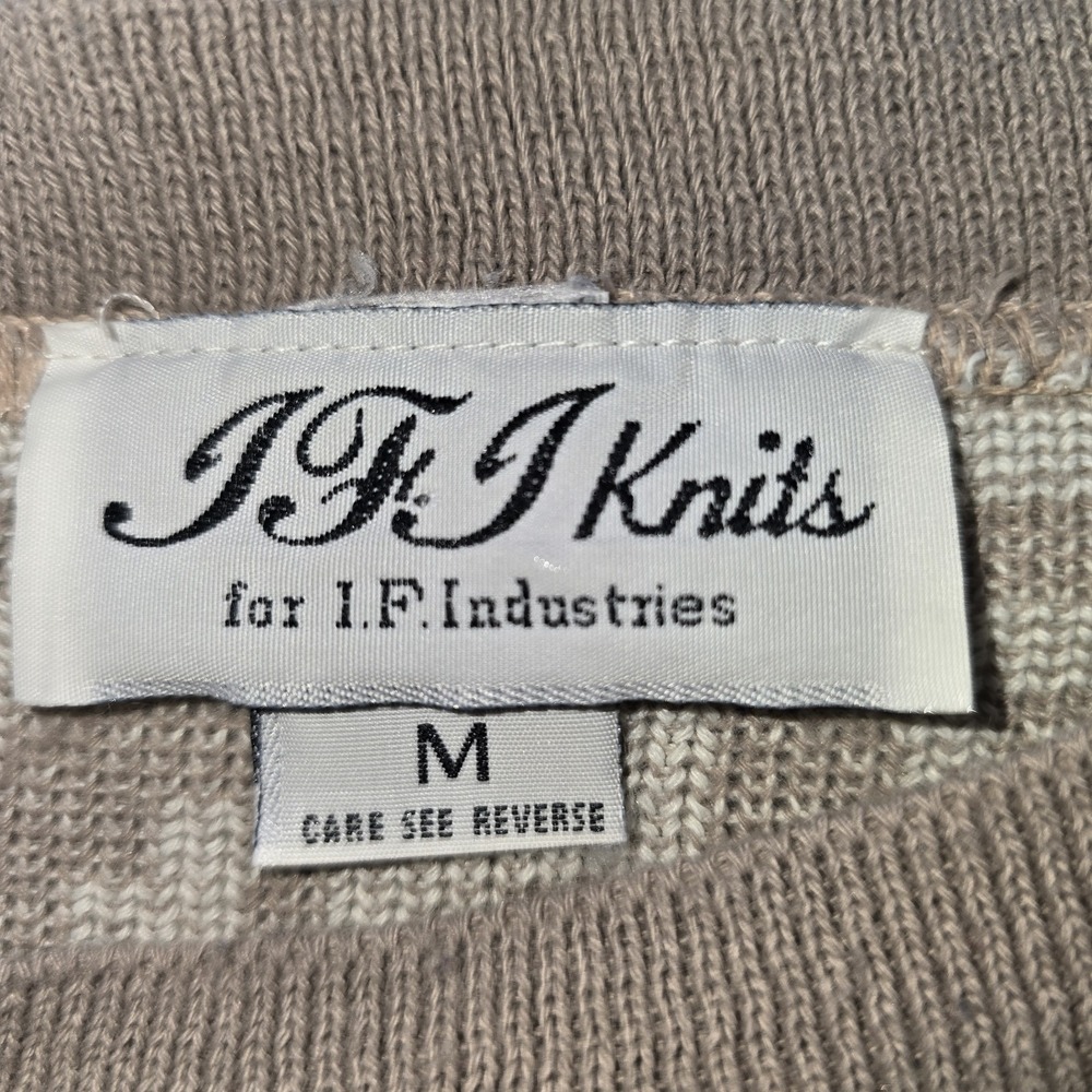 IFI Knits Vintage 80s Sweater M Geometric Nordic Fair Isle Earth Tone Knitwear - Picture 3 of 11